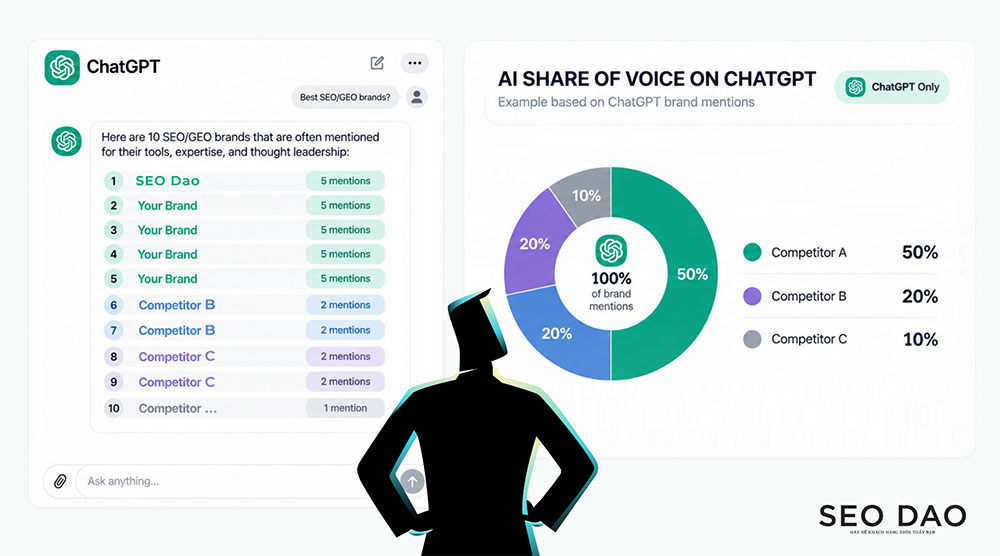 Top Google Nhưng ChatGPT Không Nhắc Đến Bạn? Hiểu Ngay AI Share of Voice Trong GEO